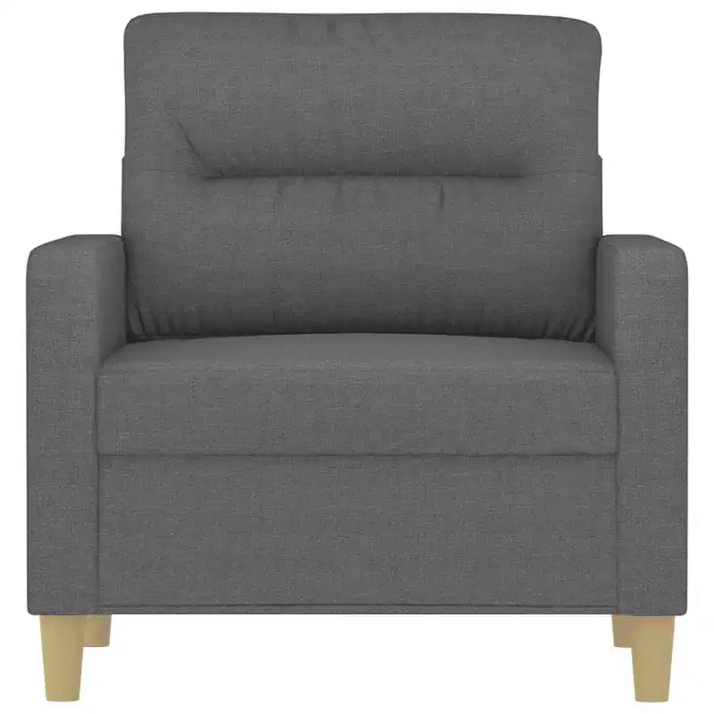 Canapé-chaise Tissu gris foncé (100 % polyester), métal, textilène