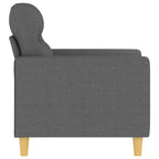 Canapé-chaise Tissu gris foncé (100 % polyester), métal, textilène