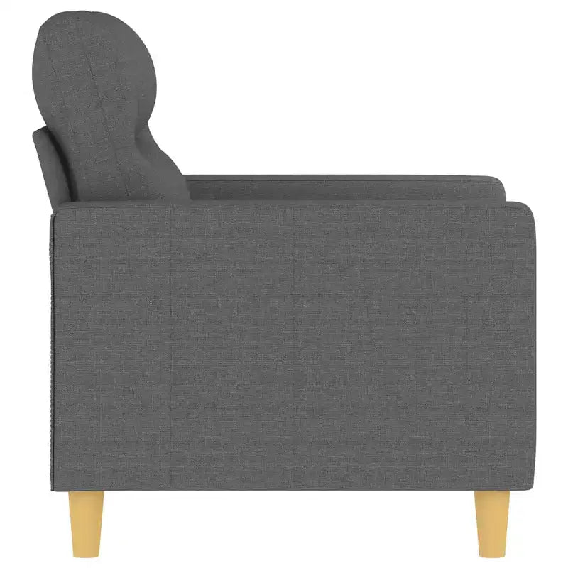 Canapé-chaise Tissu gris foncé (100 % polyester), métal, textilène