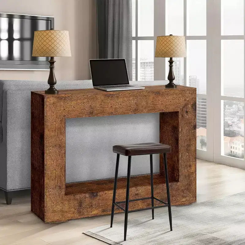 Console de table de 47 po pour ferme, table console d'entrée avec rangement, table d'appoint industrielle pour salon, entrée
