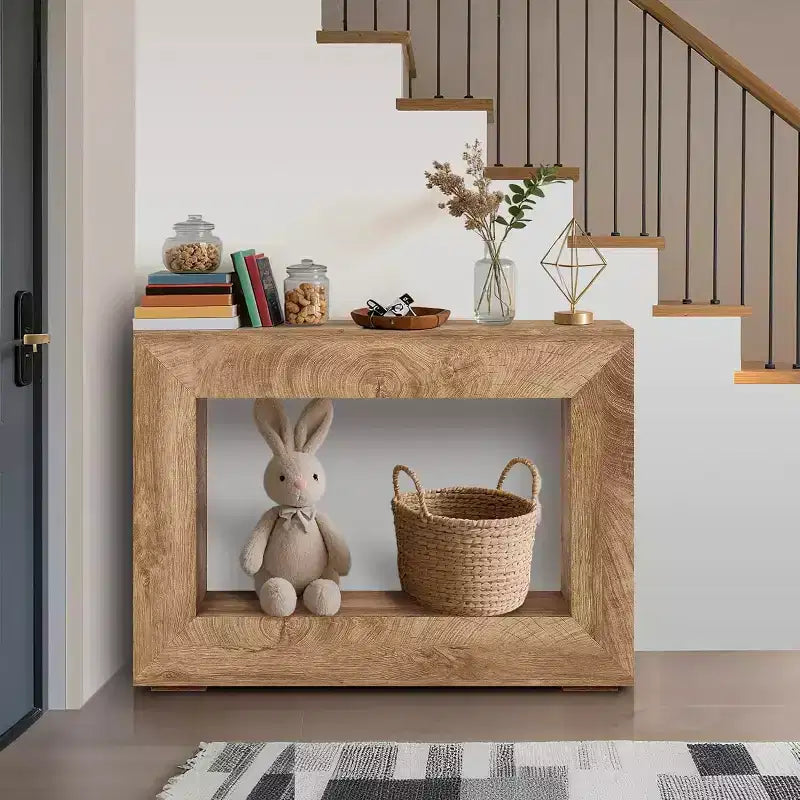 Console de table de 47 po pour ferme, table console d'entrée avec rangement, table d'appoint industrielle pour salon, entrée