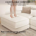 Dyonery 119 Canapé d'angle modulable convertible, en tissu CHENILLE avec assise profonde, assemblage sans outils