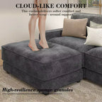 Dyonery 119 Canapé d'angle modulable convertible, en tissu CHENILLE avec assise profonde, assemblage sans outils