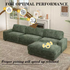 Dyonery 119 Canapé d'angle modulable convertible, en tissu CHENILLE avec assise profonde, assemblage sans outils