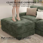 Dyonery 119 Canapé d'angle modulable convertible, en tissu CHENILLE avec assise profonde, assemblage sans outils