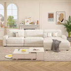Dyonery 119 Canapé d'angle modulable convertible, en tissu CHENILLE avec assise profonde, assemblage sans outils