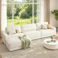 Dyonery 119 L Shaped Couch Modular Sectional Sleeper Sofa, CHENILLE Fabric with Deep Seat, Tool-Free Assembly
