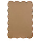 PexFix Miroir décoratif mural rectangulaire ondulé 24 x 36 avec cadre en bois massif style ferme moderne pour chambre, salle de bain, salon, entrée, bois naturel