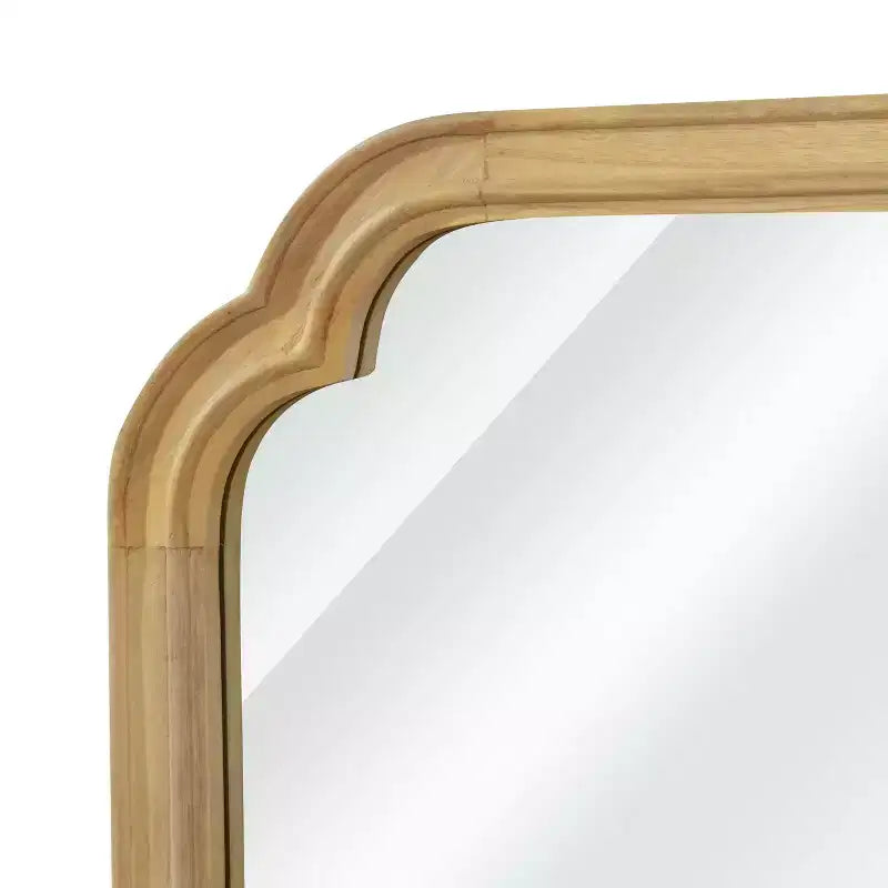 PexFix 20 x 30 Miroir décoratif à cadre en bois massif à coins arrondis Miroir mural de style ferme moderne pour chambre, salle de bain, salon, entrée, naturel