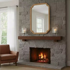PexFix 20 x 30 Miroir décoratif à cadre en bois massif à coins arrondis Miroir mural de style ferme moderne pour chambre, salle de bain, salon, entrée, naturel