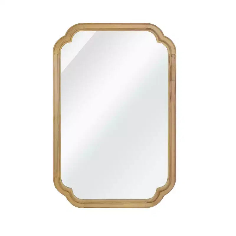 PexFix 20 x 30 Miroir décoratif à cadre en bois massif à coins arrondis Miroir mural de style ferme moderne pour chambre, salle de bain, salon, entrée, naturel