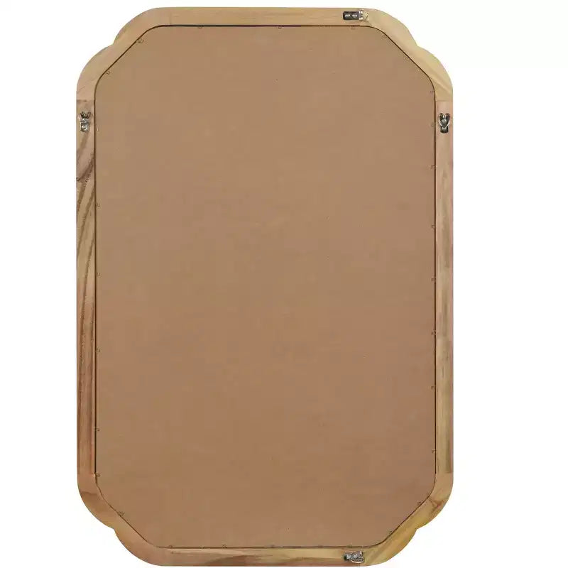 PexFix 20 x 30 Miroir décoratif à cadre en bois massif à coins arrondis Miroir mural de style ferme moderne pour chambre, salle de bain, salon, entrée, naturel