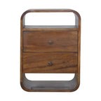 HomeRoots 22 Chestnut Solid Wood Two Drawer Nightstand