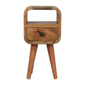 HomeRoots 16 Oak Solid Wood Square One Drawer Nightstand
