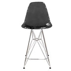 Tabouret de bar moderne Cresco LeisureMod en acrylique, cadre et repose-pieds en acier léger, tabouret de comptoir pour îlot de cuisine, bar ou salle à manger, lot de 2