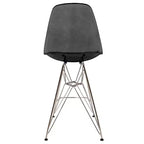Tabouret de bar moderne Cresco LeisureMod en acrylique, cadre et repose-pieds en acier léger, tabouret de comptoir pour îlot de cuisine, bar ou salle à manger, lot de 2