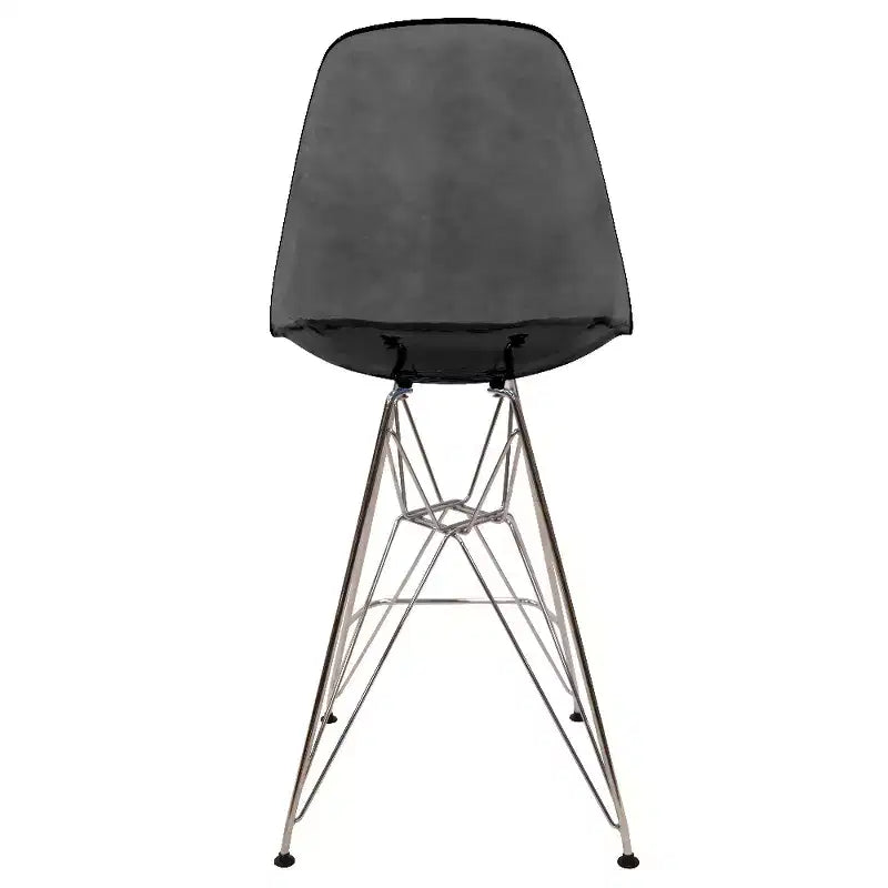 Tabouret de bar moderne Cresco LeisureMod en acrylique, cadre et repose-pieds en acier léger, tabouret de comptoir pour îlot de cuisine, bar ou salle à manger, lot de 2