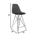 Tabouret de bar moderne Cresco LeisureMod en acrylique, cadre et repose-pieds en acier léger, tabouret de comptoir pour îlot de cuisine, bar ou salle à manger, lot de 2