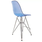 Tabouret de bar moderne Cresco LeisureMod en acrylique, cadre et repose-pieds en acier léger, tabouret de comptoir pour îlot de cuisine, bar ou salle à manger, lot de 2