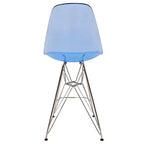 Tabouret de bar moderne Cresco LeisureMod en acrylique, cadre et repose-pieds en acier léger, tabouret de comptoir pour îlot de cuisine, bar ou salle à manger, lot de 2