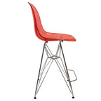 Tabouret de bar moderne Cresco LeisureMod en acrylique, cadre et repose-pieds en acier léger, tabouret de comptoir pour îlot de cuisine, bar ou salle à manger, lot de 2