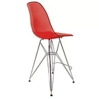 Tabouret de bar moderne Cresco LeisureMod en acrylique, cadre et repose-pieds en acier léger, tabouret de comptoir pour îlot de cuisine, bar ou salle à manger, lot de 2