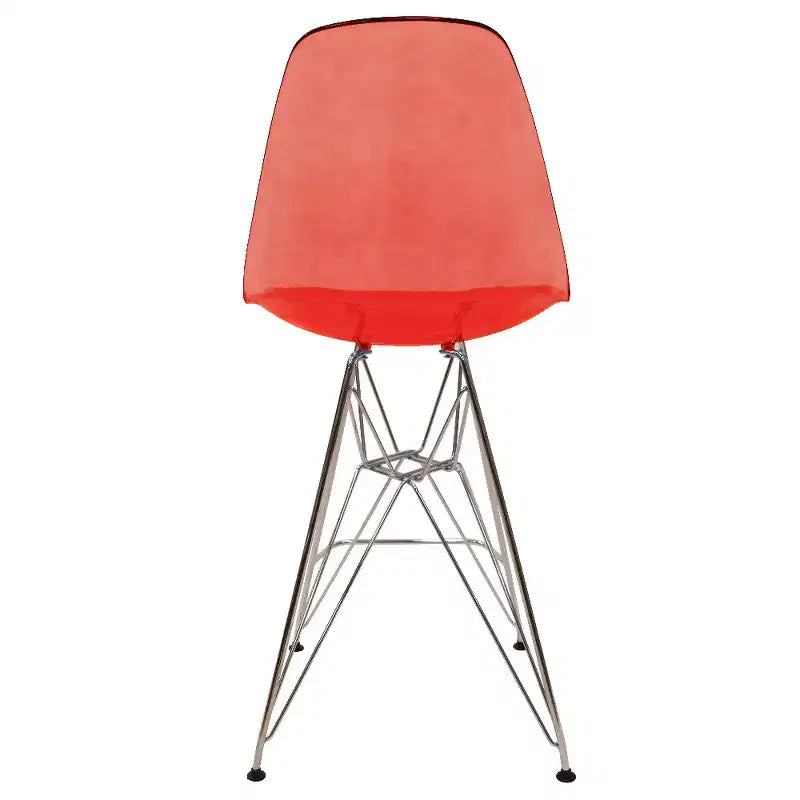 Tabouret de bar moderne Cresco LeisureMod en acrylique, cadre et repose-pieds en acier léger, tabouret de comptoir pour îlot de cuisine, bar ou salle à manger, lot de 2