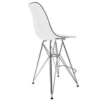 Tabouret de bar moderne Cresco LeisureMod en acrylique, cadre et repose-pieds en acier léger, tabouret de comptoir pour îlot de cuisine, bar ou salle à manger, lot de 2