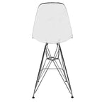 Tabouret de bar moderne Cresco LeisureMod en acrylique, cadre et repose-pieds en acier léger, tabouret de comptoir pour îlot de cuisine, bar ou salle à manger, lot de 2