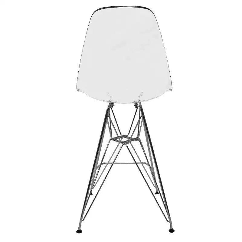 Tabouret de bar moderne Cresco LeisureMod en acrylique, cadre et repose-pieds en acier léger, tabouret de comptoir pour îlot de cuisine, bar ou salle à manger, lot de 2