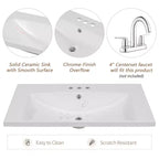 Meuble-lavabo de salle de bain avec évier simple, meuble de rangement de salle de bain moderne autoportant avec 2 portes et 1 tiroir