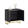 Sideboard Buffet Cabinet, Wooden Entryway Coffee Bar Cabinet with Metal Legs, Wall Cabinet, Floor-Standing Cabinet for Living Room
