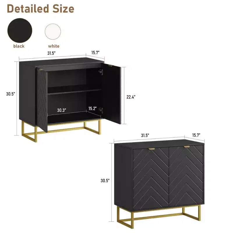 Buffet/Bahut, Meuble de rangement en bois avec pieds en métal pour entrée/bar à café, Meuble mural, Meuble bas pour salon