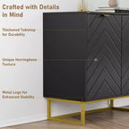 Buffet/Bahut, Meuble de rangement en bois avec pieds en métal pour entrée/bar à café, Meuble mural, Meuble bas pour salon