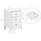 Bonnlo – Tables de chevet blanches améliorées pour chambres à coucher, table de nuit moderne à 3 tiroirs.