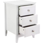 Bonnlo – Tables de chevet blanches améliorées pour chambres à coucher, table de nuit moderne à 3 tiroirs.