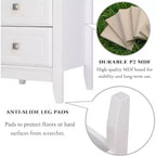 Bonnlo – Tables de chevet blanches améliorées pour chambres à coucher, table de nuit moderne à 3 tiroirs.
