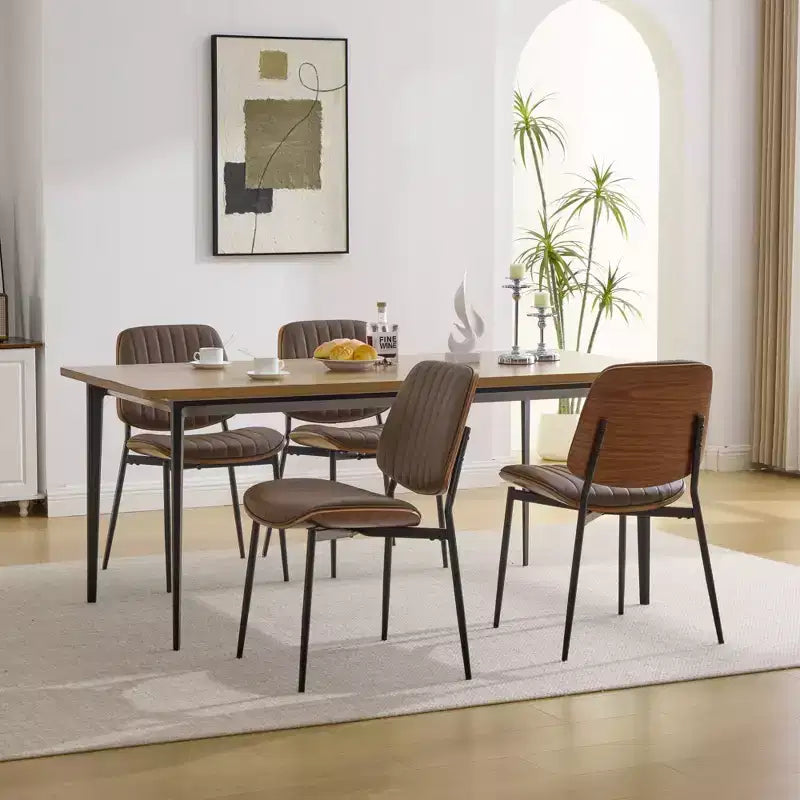 Chaises de salle à manger capitonnées GDFStudio Sera Mid-Century Modern (lot de 2)