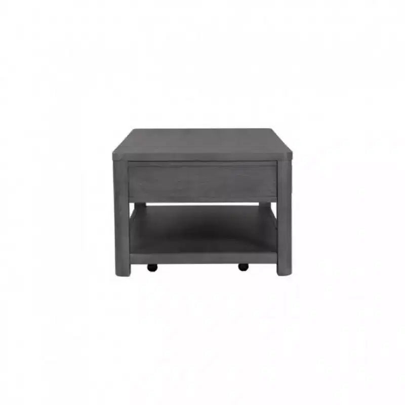 Table basse Royal Hampton de 48 po, roulettes, tiroirs, bois d'hévéa gris cendre