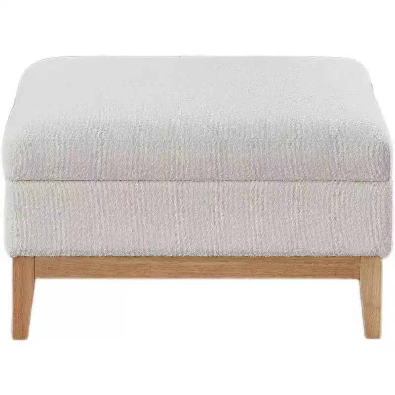 Homy Casa Pouf de rangement rembourré avec plateau de service réversible, Table basse avec base en bois pour salon