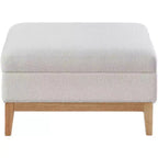 Homy Casa Pouf de rangement rembourré avec plateau de service réversible, Table basse avec base en bois pour salon