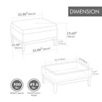 Homy Casa Pouf de rangement rembourré avec plateau de service réversible, Table basse avec base en bois pour salon