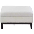 Homy Casa Pouf de rangement rembourré avec plateau de service réversible, Table basse avec base en bois pour salon