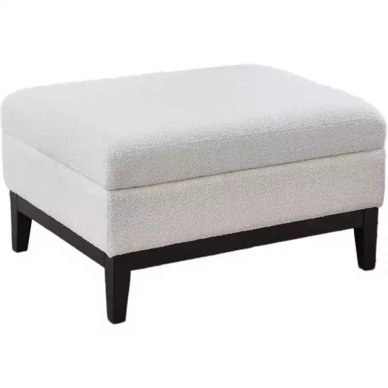 Homy Casa Upholstered Storage Ottoman with Reversible Tray Top, Wood Base Coffee Table for Living Room