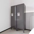1 casier métallique simple porte haute – Meuble de rangement style rétro – Meuble industriel – Pour salon/chambre/salle de rangement/salle de sport/école – Gris