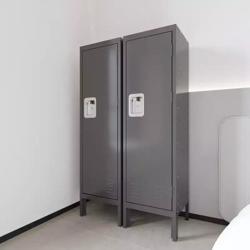 1 casier métallique simple porte haute – Meuble de rangement style rétro – Meuble industriel – Pour salon/chambre/salle de rangement/salle de sport/école – Gris