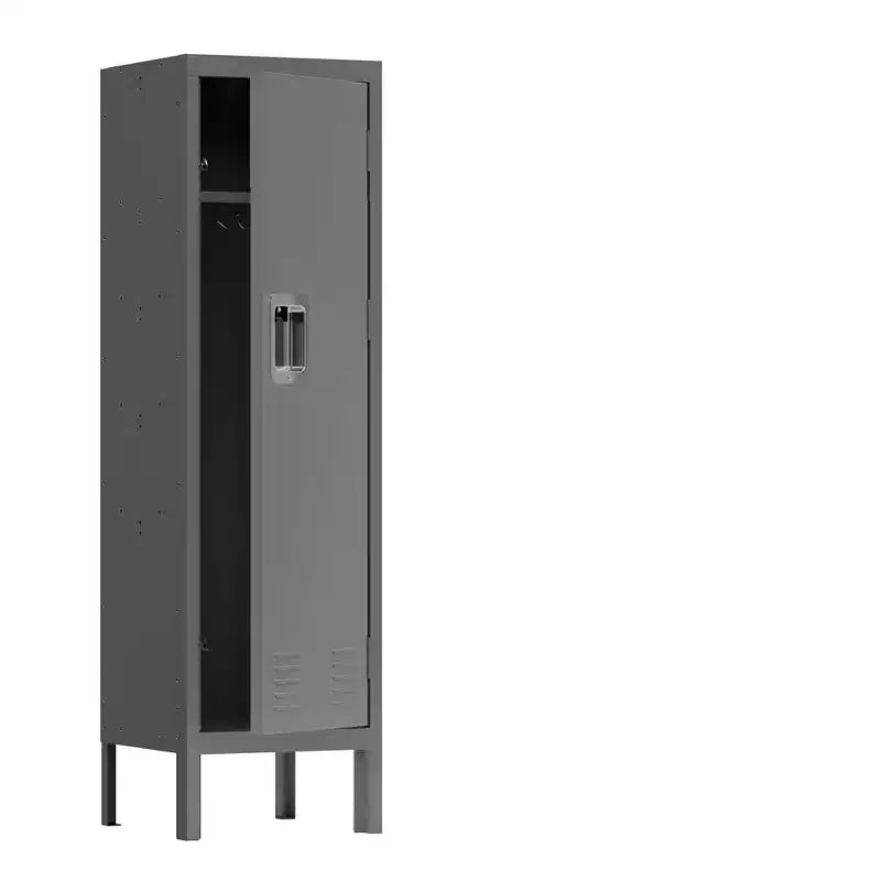 1 casier métallique simple porte haute – Meuble de rangement style rétro – Meuble industriel – Pour salon/chambre/salle de rangement/salle de sport/école – Gris