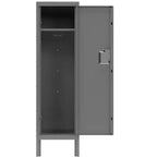1 casier métallique simple porte haute – Meuble de rangement style rétro – Meuble industriel – Pour salon/chambre/salle de rangement/salle de sport/école – Gris