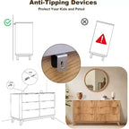 Commode moderne à 6 tiroirs avec plateau imitation marbre, meuble de rangement au design courbé cannelé, meuble TV pour téléviseurs jusqu'à 55 pouces, unité robuste anti-basculement