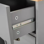Table îlot de cuisine Okak avec rangement, îlot de cuisine sur roulettes avec plan de travail, meuble et tiroirs, desserte de cuisine pour cuisine, salle à manger